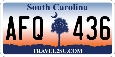 SC license plate AFQ436