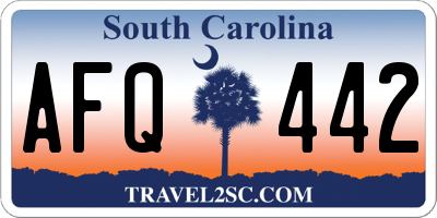 SC license plate AFQ442