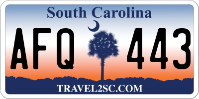 SC license plate AFQ443