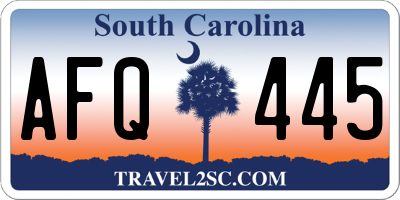 SC license plate AFQ445