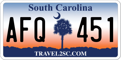 SC license plate AFQ451