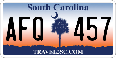 SC license plate AFQ457