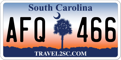 SC license plate AFQ466
