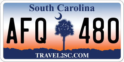 SC license plate AFQ480