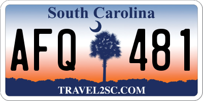 SC license plate AFQ481