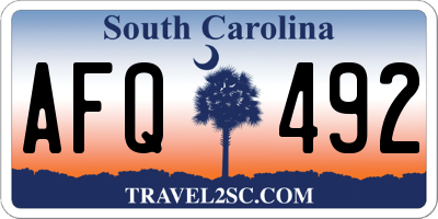 SC license plate AFQ492