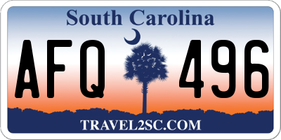 SC license plate AFQ496