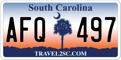 SC license plate AFQ497