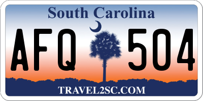 SC license plate AFQ504