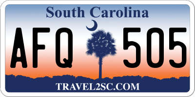 SC license plate AFQ505