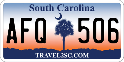 SC license plate AFQ506