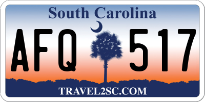 SC license plate AFQ517