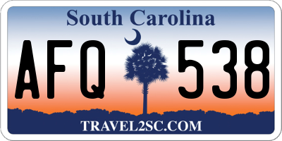 SC license plate AFQ538