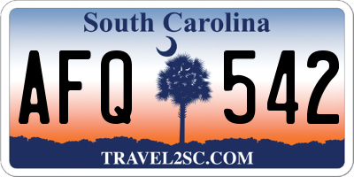 SC license plate AFQ542