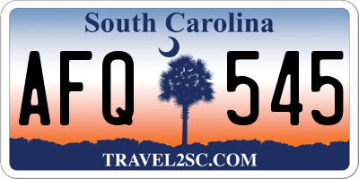 SC license plate AFQ545