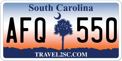 SC license plate AFQ550