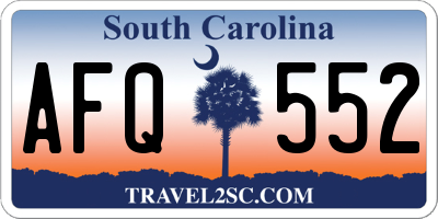 SC license plate AFQ552