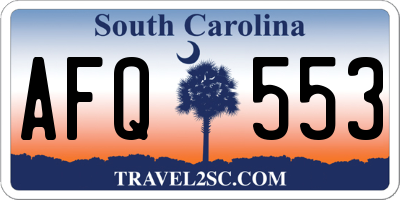 SC license plate AFQ553