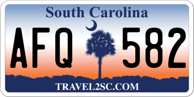 SC license plate AFQ582