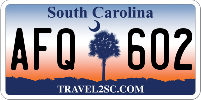 SC license plate AFQ602