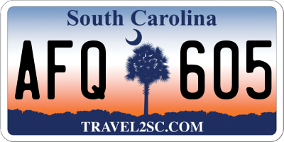 SC license plate AFQ605