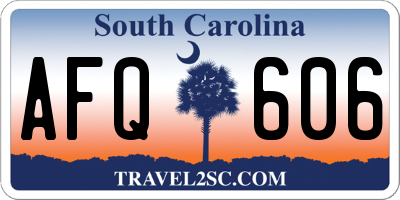 SC license plate AFQ606