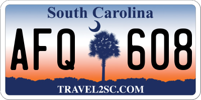 SC license plate AFQ608