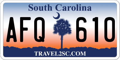 SC license plate AFQ610