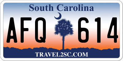 SC license plate AFQ614
