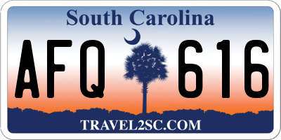 SC license plate AFQ616