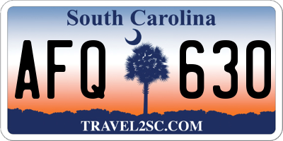 SC license plate AFQ630