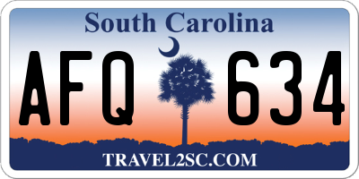 SC license plate AFQ634
