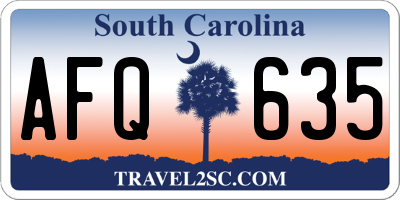 SC license plate AFQ635