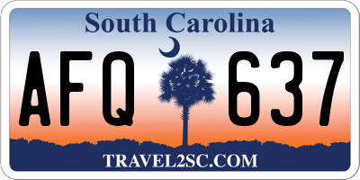 SC license plate AFQ637