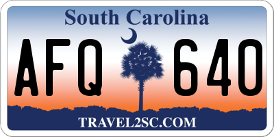 SC license plate AFQ640