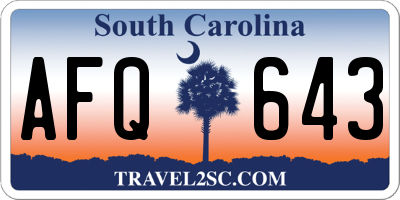 SC license plate AFQ643