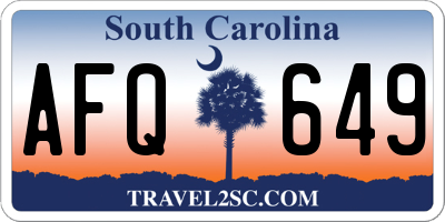 SC license plate AFQ649