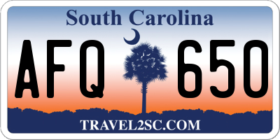 SC license plate AFQ650