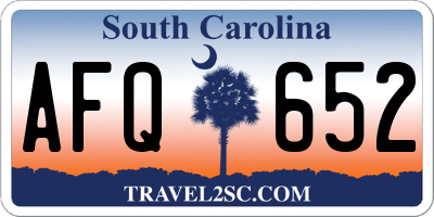 SC license plate AFQ652