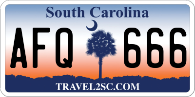 SC license plate AFQ666