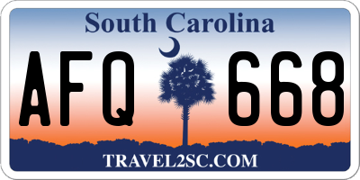 SC license plate AFQ668