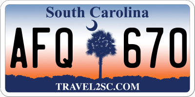 SC license plate AFQ670