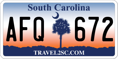 SC license plate AFQ672