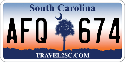 SC license plate AFQ674