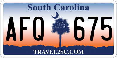 SC license plate AFQ675