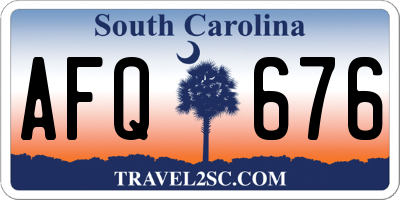 SC license plate AFQ676
