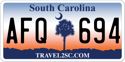 SC license plate AFQ694