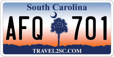SC license plate AFQ701