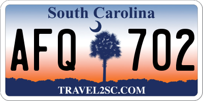SC license plate AFQ702
