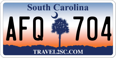 SC license plate AFQ704